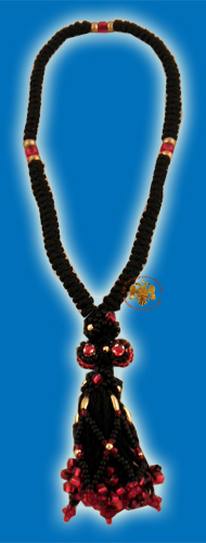 Praying Rope Russian Style 100 knots Black With Red Beads